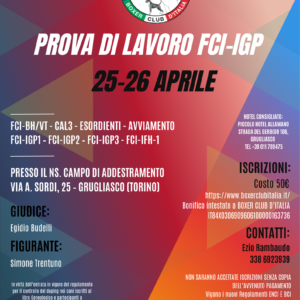 Locandina Prova di lavoro FCI-IGP