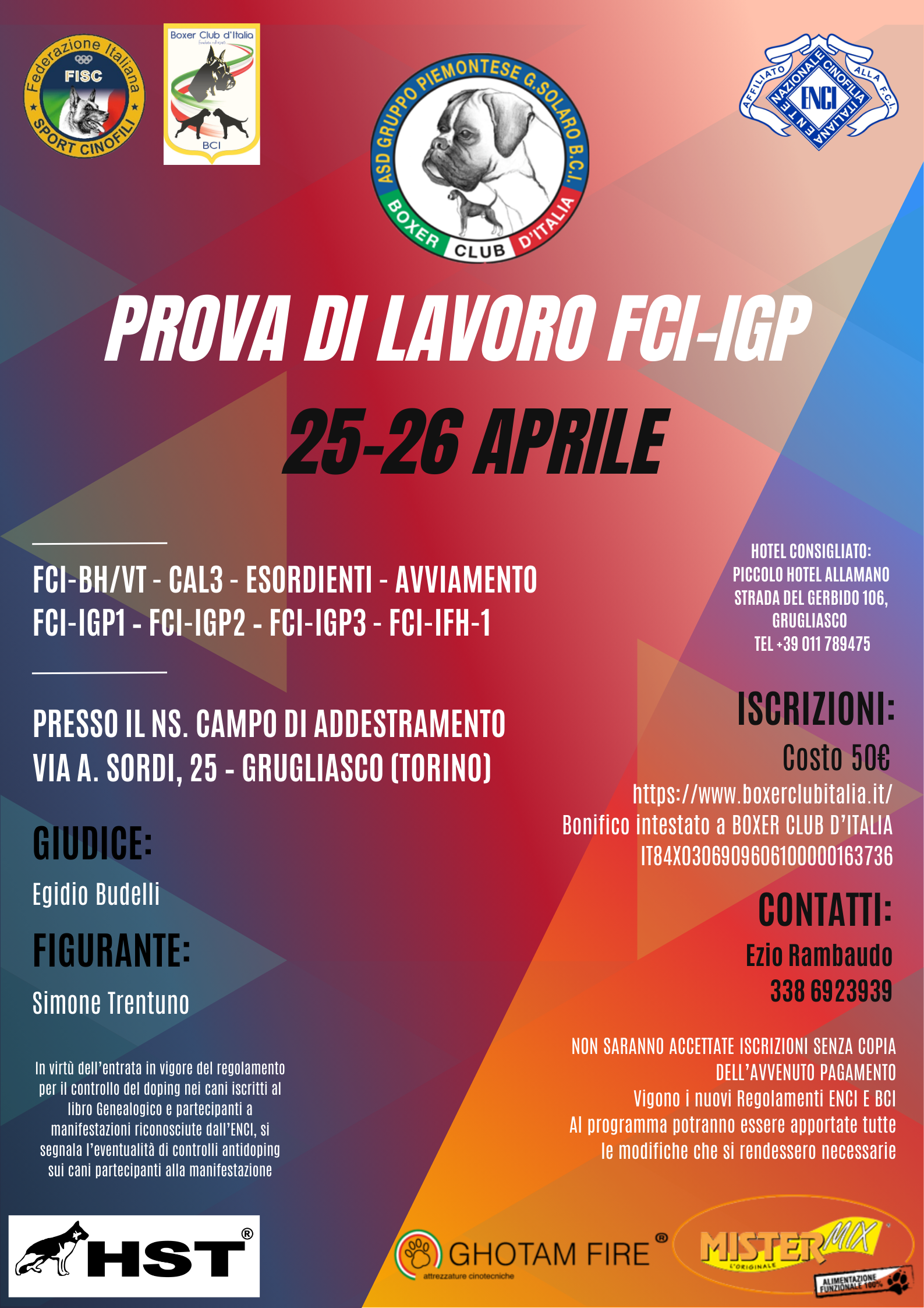 Locandina Prova di lavoro FCI-IGP